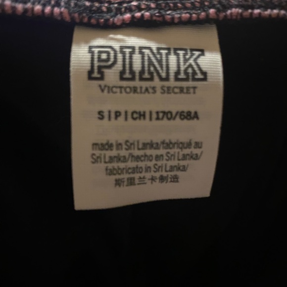 PINK Vintage Victoria's Secret Black and Pink Women’s Leggings size S/P Y2K - Picture 2 of 6